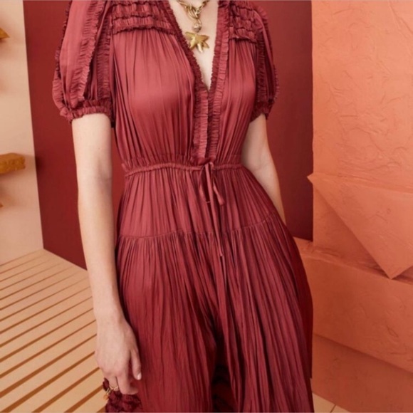 ULLA JOHNSON Rose Dress in desert rose Sz 12 - Picture 6 of 6